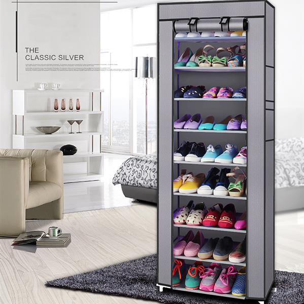 9 Lattices Non-woven Fabric Shoe Rack